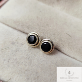 Genuine Black Onyx Stud Earring, Handmade Earring, 925 Sterling Silver Stud, Boho Earring, Minimalist Stud, Onyx Jewelry, Gift For Her